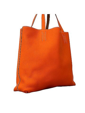 Hermès Hermes Double Sens 36 Tote Bag, Taurillon Clemence Leather, Gold/Orange, Z Stamp, Women's. (view 2)