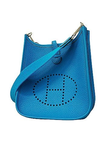 Hermès Hermes Evelyne TPM Shoulder Bag, Taurillon Clemence Leather, Blue Frida, Z Stamp, Women's (view 1)
