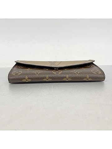 Louis Vuitton Louis Vuitton Monogram Giant Reverse Portefeuille Sarah Long Wallet M80726 Brown Women's (view 2)