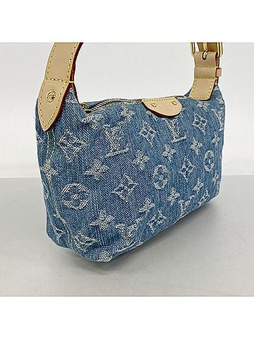 Louis Vuitton Louis Vuitton Monogram Denim Pochette Hills Handbag M82949 Blue Women's (view 2)