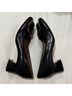 Tory Burch 100% Leather Black Gold Heels Size 6 - photo 8