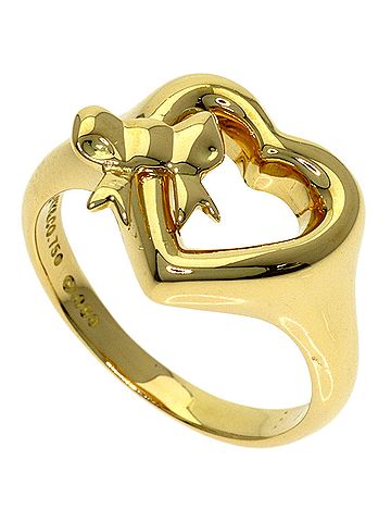 Tiffany & Co. Tiffany &amp; Co. Ribbon Heart Ring, 18K Yellow Gold, Women's Ring. (view 1)