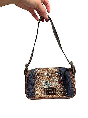Guess Vintage Y2K Floral Denim Small Bag Purse Shoulder Bag (view 1)