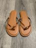 J.Crew Animal Print Tan Multi Color Flip Flops Size 12 - photo 3