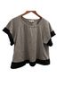 Eri + Ali Gray Black Short Sleeve Blouse Size M - photo 1