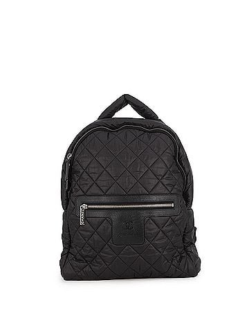 Chanel Chanel Coco Cocoon Quilted Backpack, Matelassé, Mark, Nylon, A92559, CHANEL Handbag, Black, Women's, (view 1)