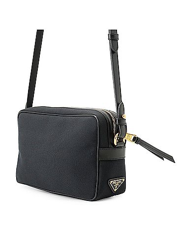 Prada Prada Shoulder Bag Crossbody Canvas Leather 1BH089 PRADA Black Handbag (view 2)