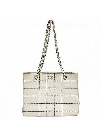 Chanel Chanel Tote Bag/Chain Wild Stitch Chocolate Bar Leather White Women's OP011219 (view 1)