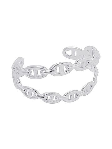 Hermès Hermes Chaine d'Ancre Enchainee Double Bracelet, SV925 Silver, Size SH, HERMES Bangle, Enchainee, (view 1)