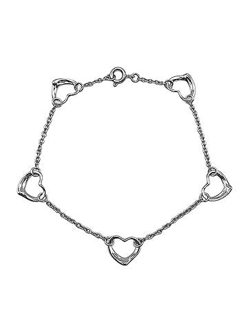 Tiffany & Co. TIFFANY&amp;Co. Tiffany Open Heart 5P Bracelet Bangle Elsa Peretti SV925 Women's (view 1)