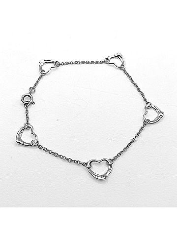 Tiffany & Co. TIFFANY&amp;Co. Tiffany Open Heart 5P Bracelet Bangle Elsa Peretti SV925 Women's (view 2)