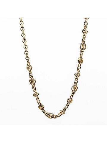Louis Vuitton LOUIS VUITTON Louis Vuitton Collier Crazy in Lock Necklace Monogram Flower Link Chain M00371 GP Men's Women's (view 1)