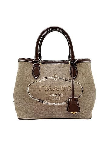 Prada PRADA Prada Logo Jacquard Shoulder Bag Triangle 1BA172 Canvas Leather Brown Women's (view 1)