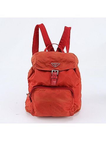 Prada Prada Tessuto Nylon Triangle Logo Leather Backpack Shoulder Bag Handbag for Women (view 1)
