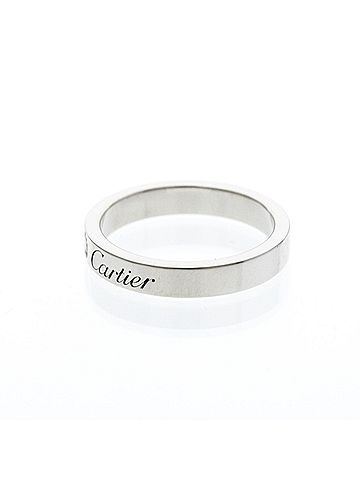 Cartier Cartier C De Cartier Ring With 1 Diamond Platinum Fashion Diamond Band Ring Silver (view 2)