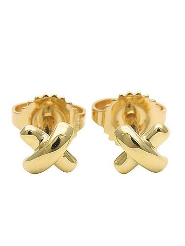 Tiffany & Co. Tiffany &amp; Co. Cross Stitch Earrings, 18K Yellow Gold, Mini, Women's. (view 1)