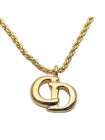 Christian Dior Christian Dior Necklace, Logo, Metal, Gold Plated, Women's (view 1)