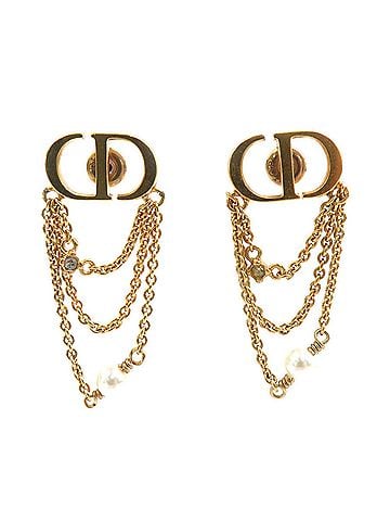 Christian Dior Christian Dior earrings, metal, gold, women's, r11298k (view 1)