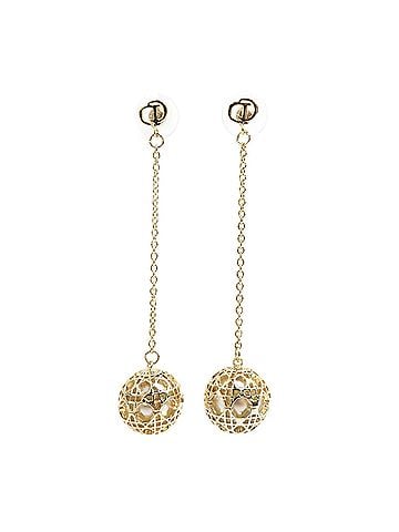 Christian Dior Christian Dior earrings, metal, gold, women's, r11295k (view 1)