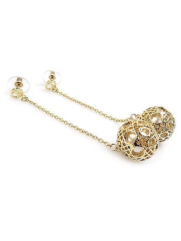 Christian Dior Christian Dior earrings, metal, gold, women's, r11295k (view 2)