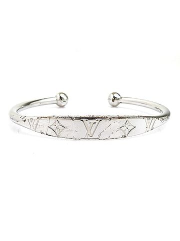 Louis Vuitton Louis Vuitton LOUIS VUITTON Bangle Jonc Monogram Metal Silver Women's M64840 h32327a (view 1)