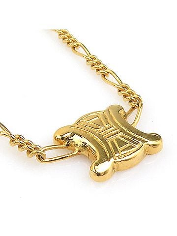 Céline Celine Triomphe Metal Gold Necklace for Women h32331k (view 1)