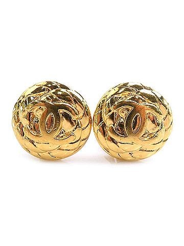 Chanel Chanel earrings, metal, gold, women's, r11297i (view 1)