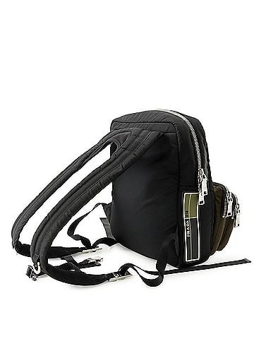 Prada Prada Backpack with Pockets, Nylon, 2VZ043, PRADA Handbag, Backpack, Black, (view 2)