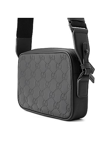 Gucci Gucci Shoulder Bag GG Rubber Effect 771293 GUCCI Black Handbag Men's (view 2)