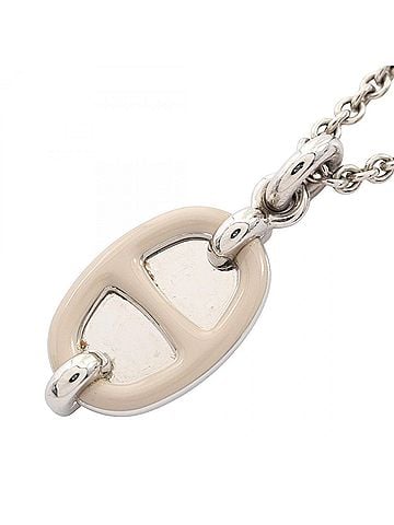 Hermès Hermes Chaine d'Ancre Mini Maillon PM Marron Glacé Necklace, Stainless Steel, Women's, Beige (H100053FP55) (view 1)
