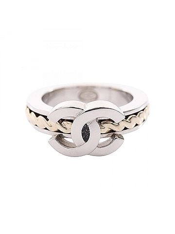 Chanel Chanel Coco Mark Ring - Stainless Steel Jewelry for Women Silver/Gold Tones (view 1)