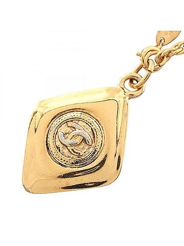 Chanel Chanel Coco Mark Diamond Necklace, Gold Plated (GP), Women's, Tone (view 1)