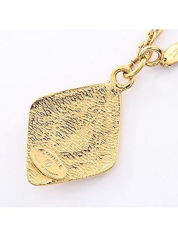 Chanel Chanel Coco Mark Diamond Necklace, Gold Plated (GP), Women's, Tone (view 2)