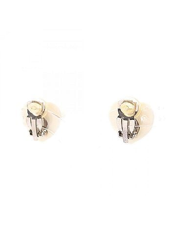 Chanel Chanel Coco Mark Heart Earrings, Stainless Steel and Plastic, Women's, White, Pink, Green. (view 2)