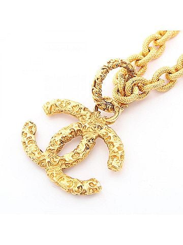 Chanel Chanel Coco Mark Necklace, Gold Plated (GP), Women's, Tone (view 1)
