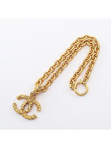 Chanel Chanel Coco Mark Necklace, Gold Plated (GP), Women's, Tone (view 2)