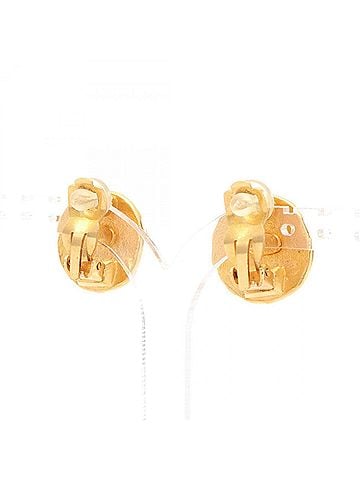 Chanel Chanel Coco Mark Dot Round Earrings, Gold Plated (GP), Women's, Tone (view 2)