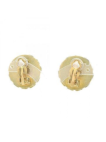 Chanel Chanel Coco Mark Chain Earrings, Gold Plated (GP), Women's, Gold/Black Tones (view 2)