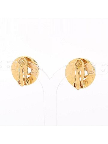 Chanel Chanel Coco Mark Circle Earrings, Gold Plated (GP), Women's, Tone (view 2)