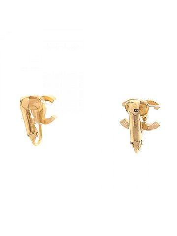 Chanel Chanel Coco Mark Earrings, Gold Plated (GP), Women's, Tone (view 2)