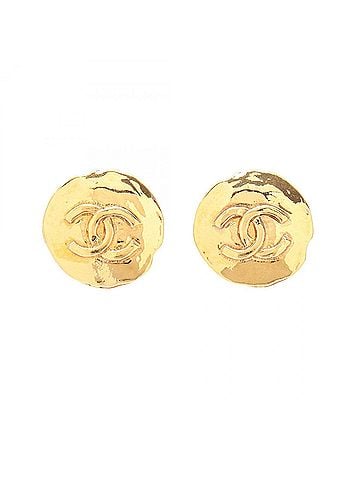 Chanel Chanel Coco Mark Earrings, Gold Plated (GP), Women's, Tone (view 1)