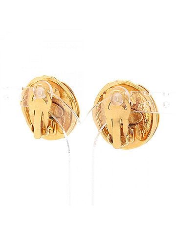 Chanel Chanel Coco Mark Earrings, Gold Plated (GP), Women's, Tone (view 2)