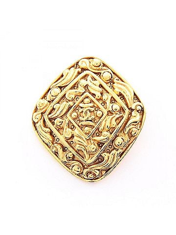 Chanel Chanel Coco Mark Arabesque Brooch Accessory, Gold Plated (GP), Women's, Tone (view 1)