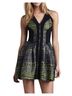 Robert Rodriguez 100% Polyester Print Black Gray Green Cocktail Dress Size 2 - photo 1