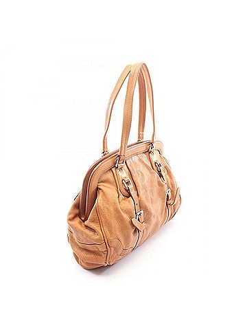 Prada Prada Triangle Logo Tote Bag Handbag Leather Women's Brown (view 2)