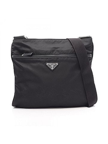 Prada Prada TESSUTO + SAFFI Shoulder Bag/Handbag, Nylon &amp; Saffiano Leather, Men's Women's, Black, 2VH053 (view 1)