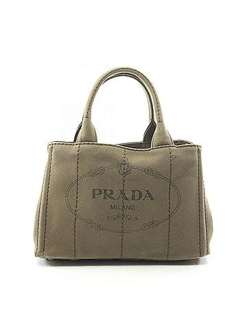 Prada Prada Canapa Tote Bag/Handbag, Canvas, Women's, Khaki, 1BG439 (view 1)