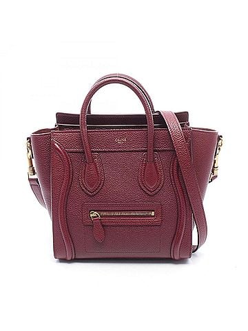 Céline Celine Luggage Nano Shopper 2-Way Handbag, Leather, Women's, Purple (view 1)