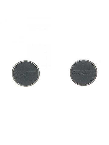 Chanel Chanel CHANEL Logo Earrings 00A Jewelry Stainless Steel Leather Women's Silver/Black (view 1)