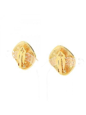 Chanel Chanel Matelassé Diamond-Shaped Earrings, Gold Plated (GP), Women's, Tone (view 2)